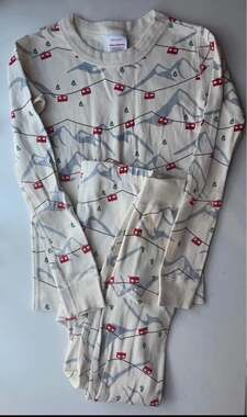 Hanna Andersson Ski Gondola Organic Cotton Pajamas Kids 120 (6/7) Winter Long Jo